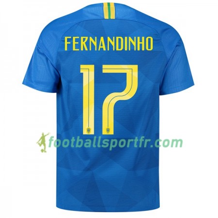 Tenue Brésil Fernandinho 17 Exterieur Coupe du monde 2018 Maillot de Foot